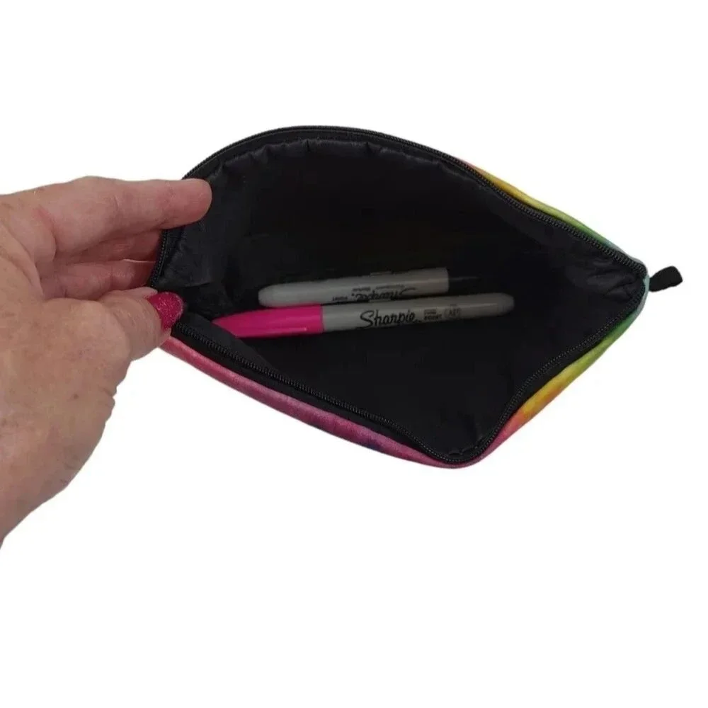 Cosmetic Bag Tie Dye zipper closure